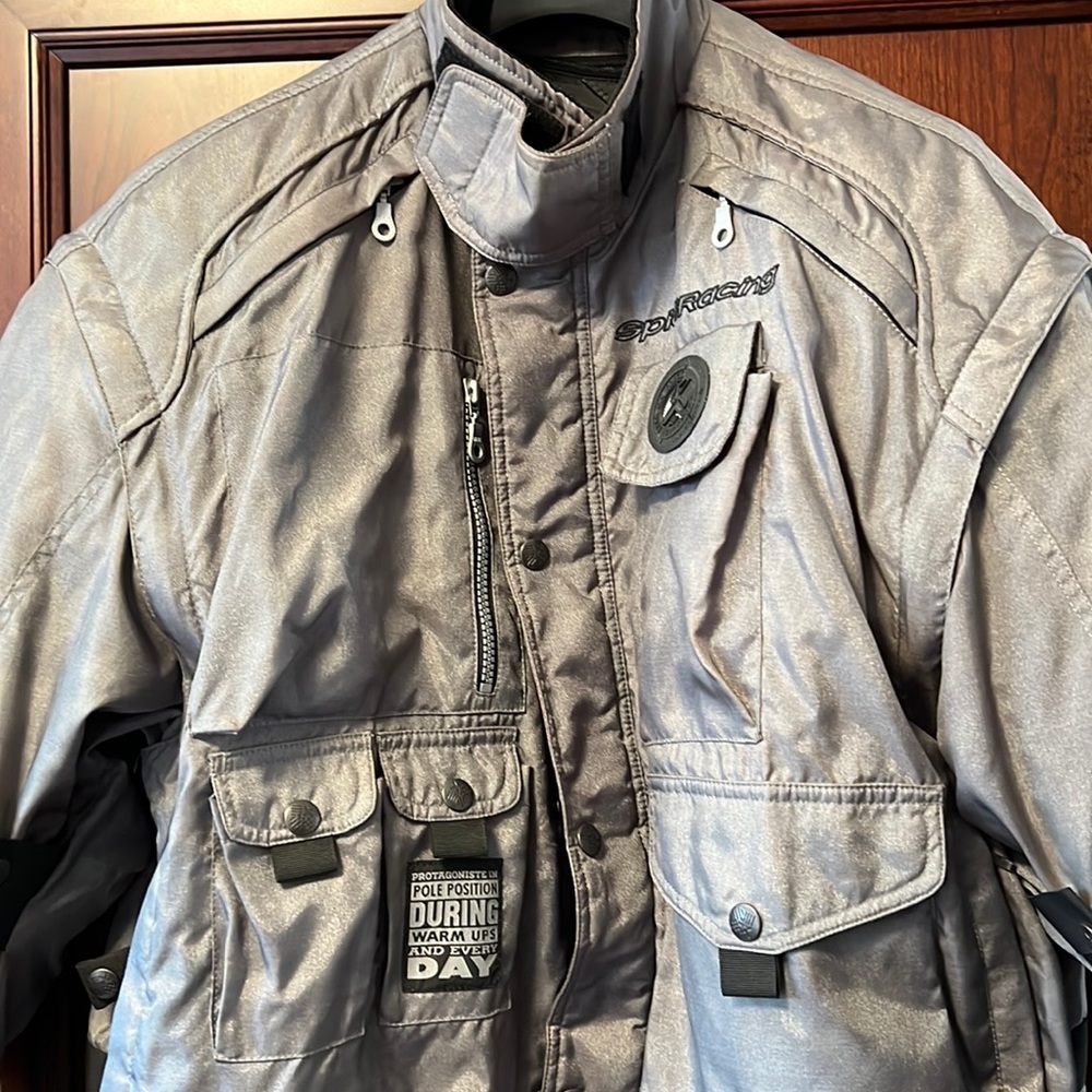 Vintage Spidi Power Air System Rider Racing Motorcycle Platinum Silver Jacket! - Picture 2 of 15